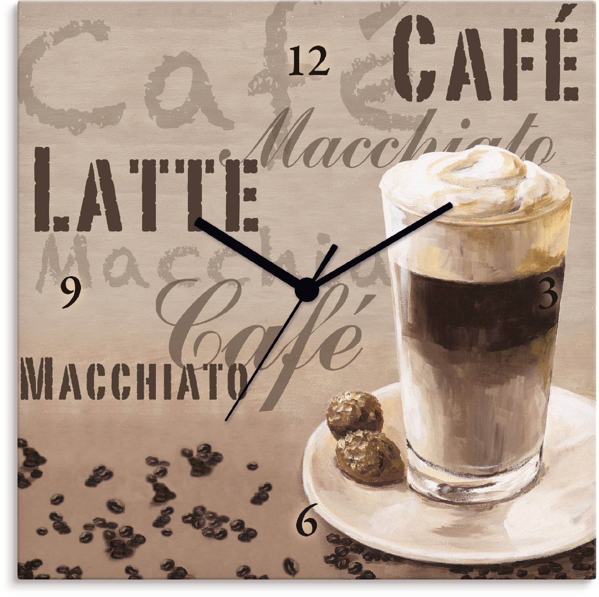 Artland Wanduhr »Kaffee - Latte Macchiato« von Artland