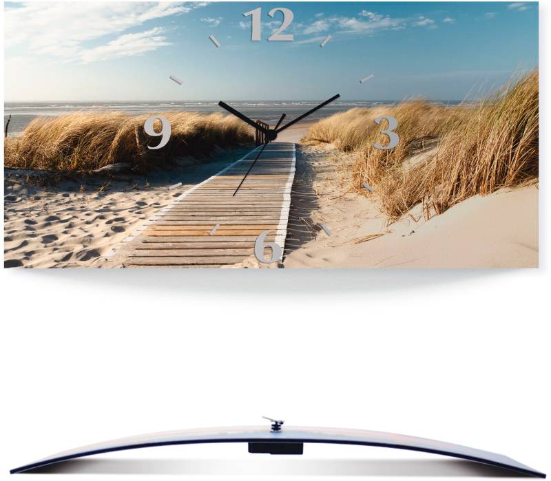 Artland Wanduhr »Nordseestrand auf Langeoog - Steg«, 3D Optik gebogen, mit Quarz- oder Funkuhrwerk, versch. Grössen von Artland