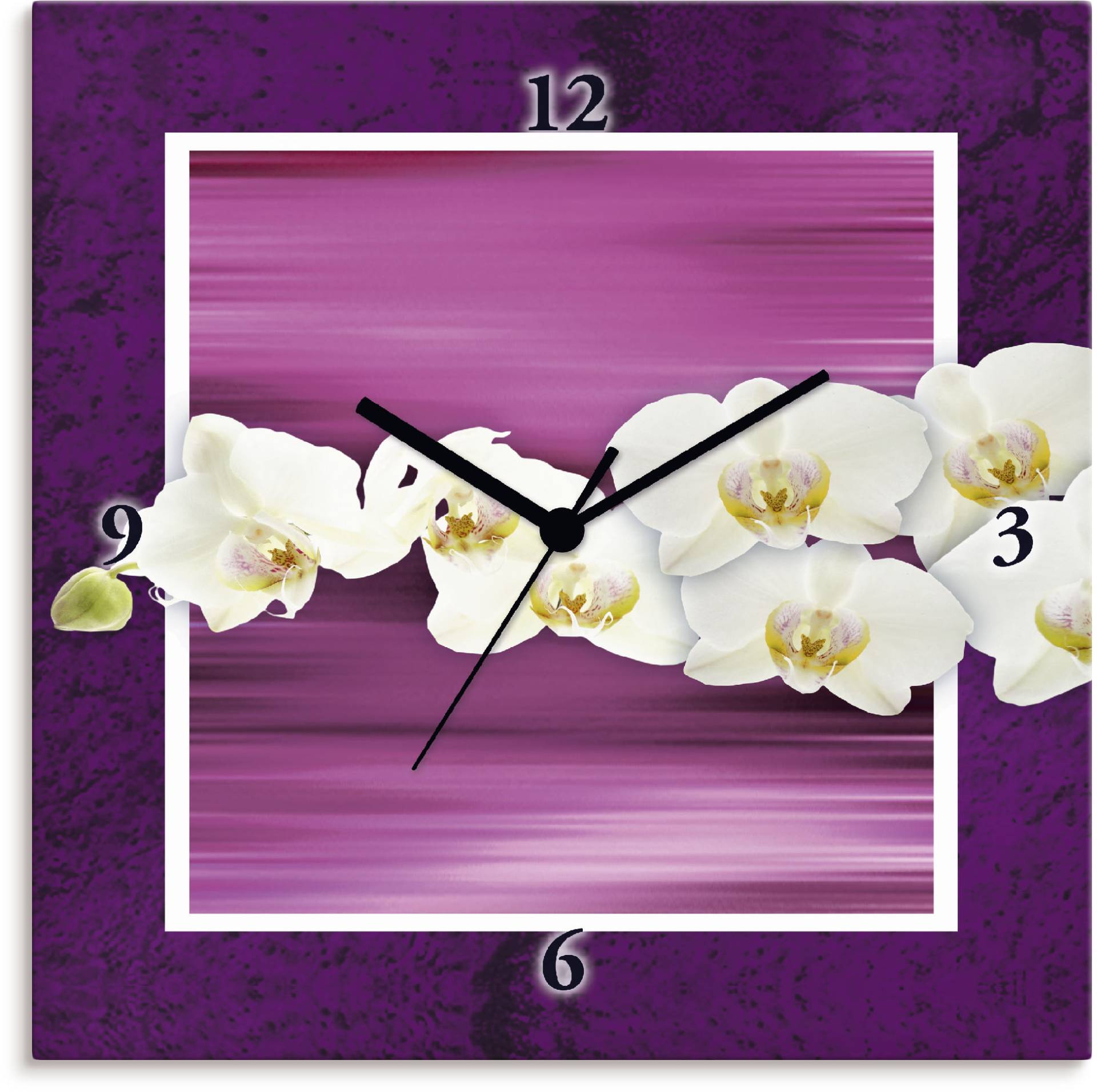 Artland Wanduhr »Orchideen - violett« von Artland