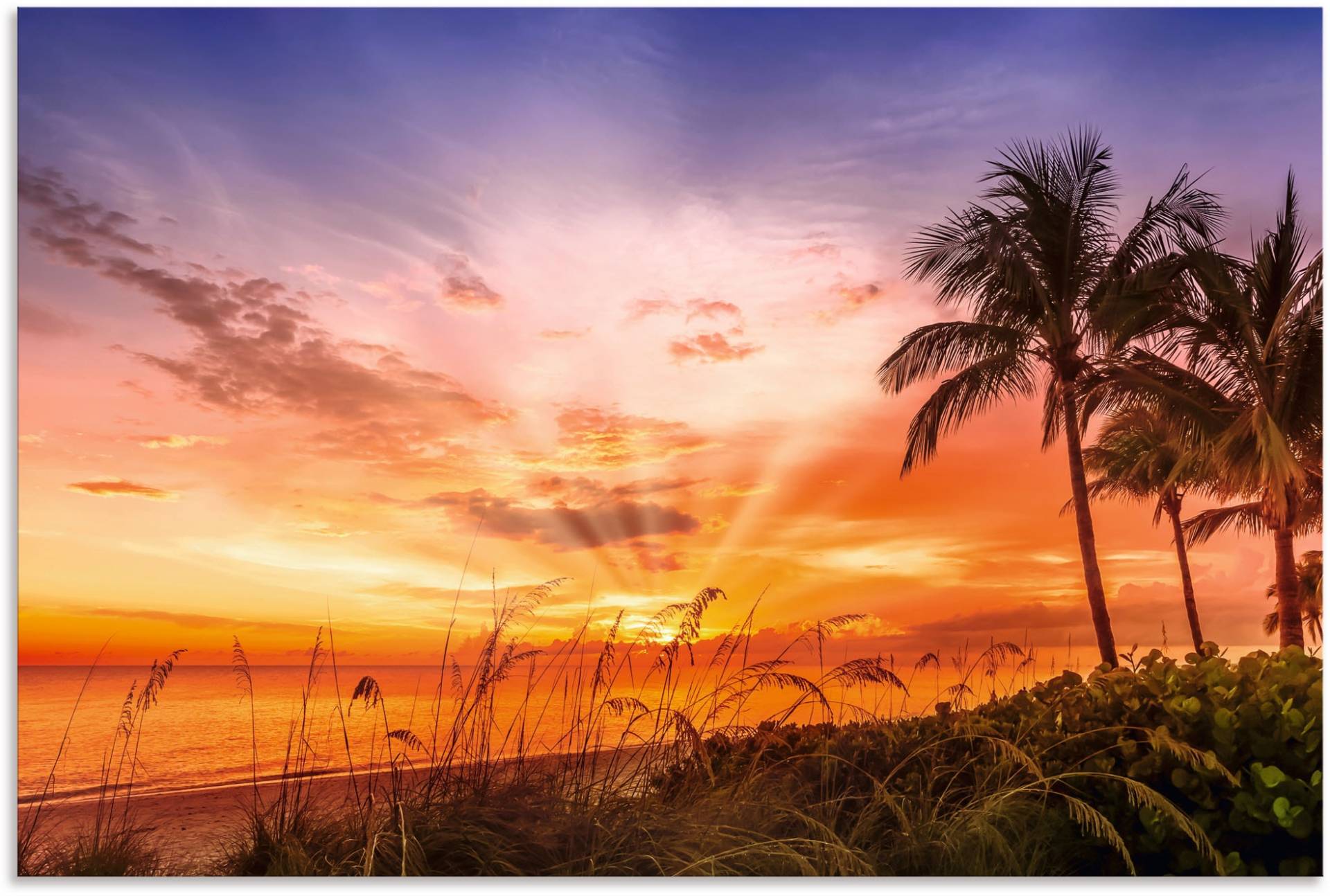• Artland Wandbild »BONITA BEACH Malerischer Sonnenuntergang«, (1 St.), in vielen Grössen & Produktarten - Alubild/-Outdoorbild für den Aussenbereich, Leinwandbild, Poster, Wandaufkleber/Wandtattoo auch für Badezimmer geeignet von Artland