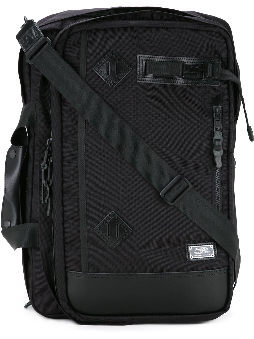 As2ov Ballistic nylon 3way backpack - Black von As2ov