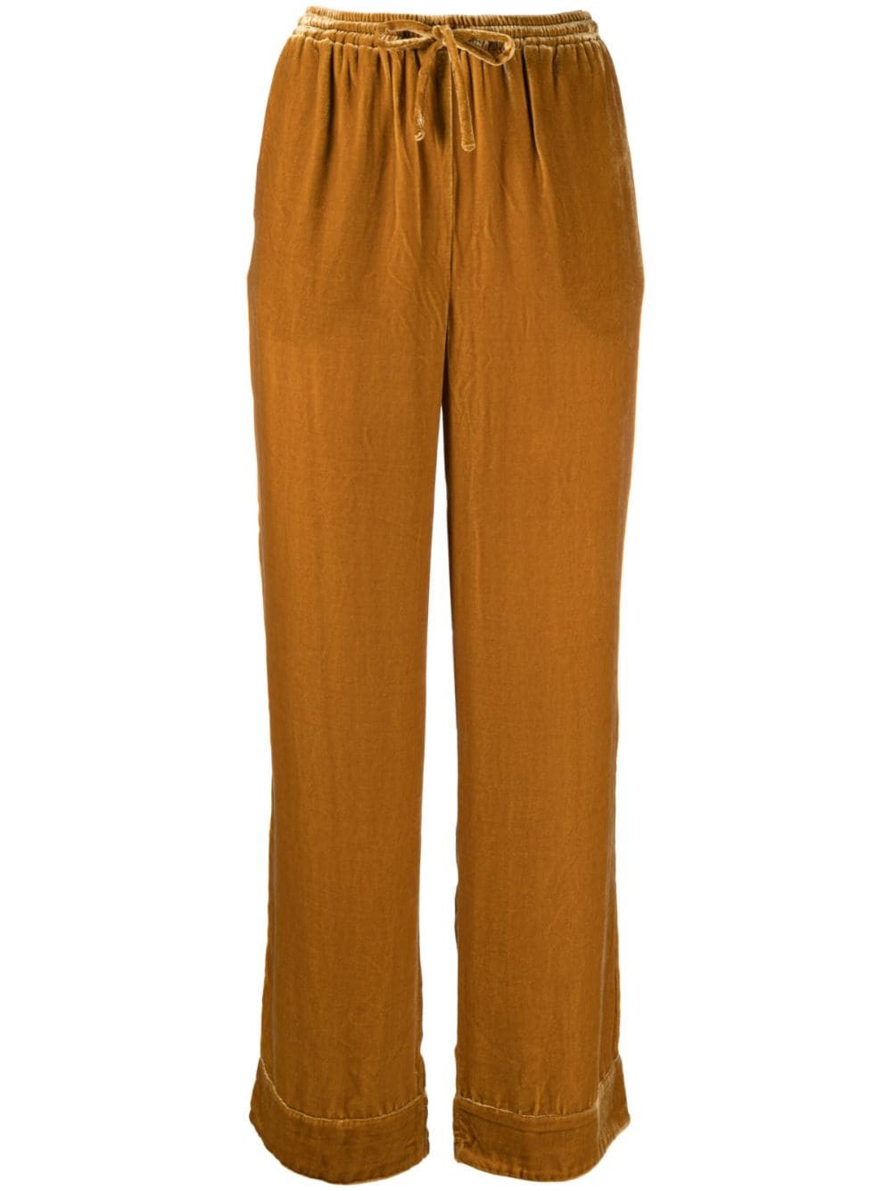 Asceno Aurelia straight-leg velvet trousers - Gold