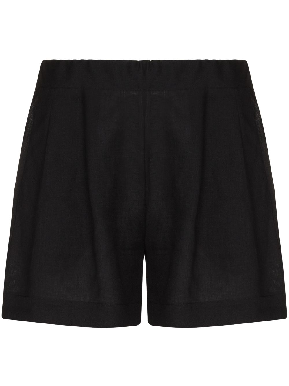 Asceno organic linen elasticated shorts - Black von Asceno