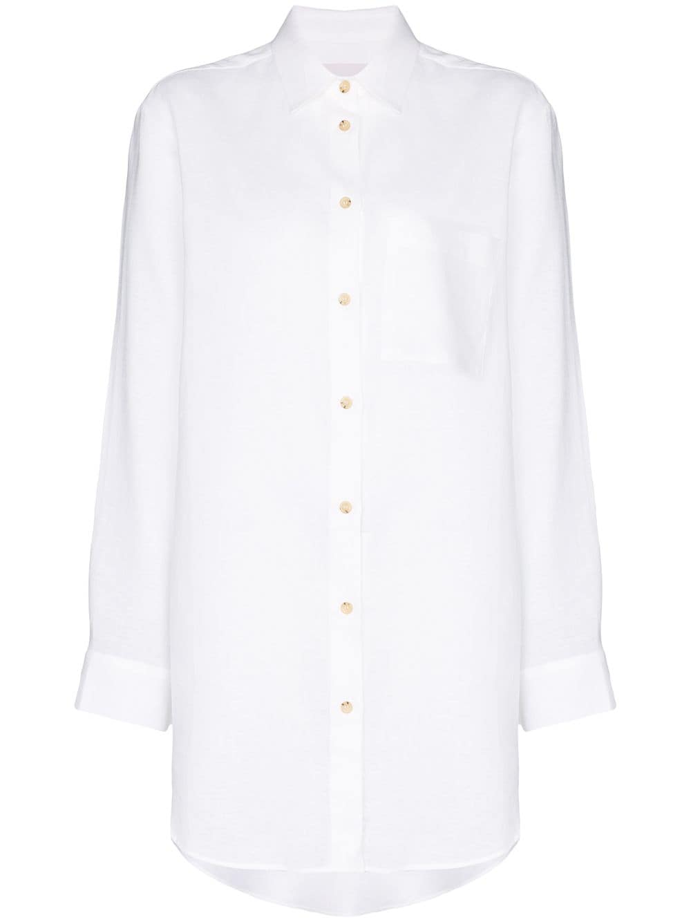 Asceno oversized linen shirt - White