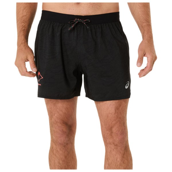 Asics - Fujitrail All Over Print 5'' Short - Laufshorts Gr L schwarz von Asics