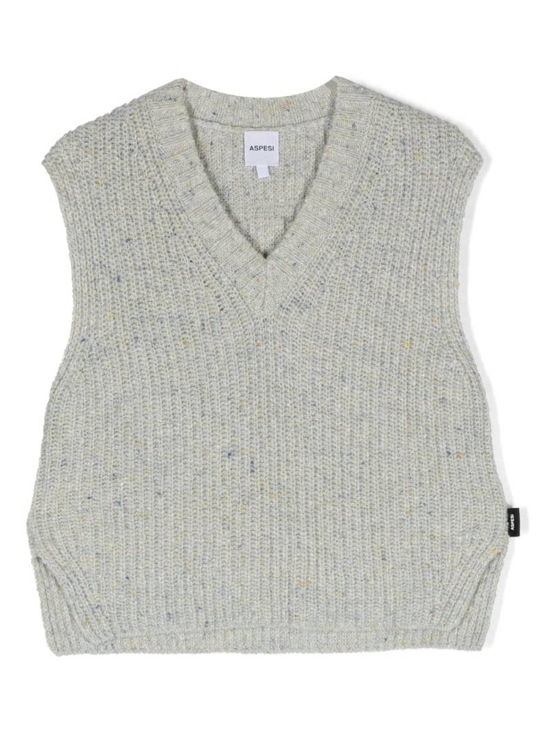 Aspesi Kids V-neck knitted vest - Grey von Aspesi Kids