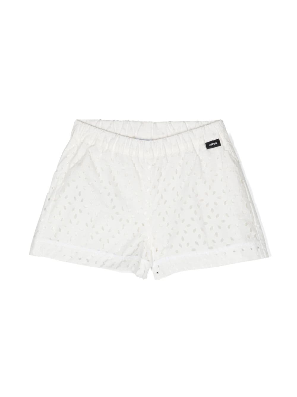 Aspesi Kids broderie-anglaise cotton shorts - White von Aspesi Kids
