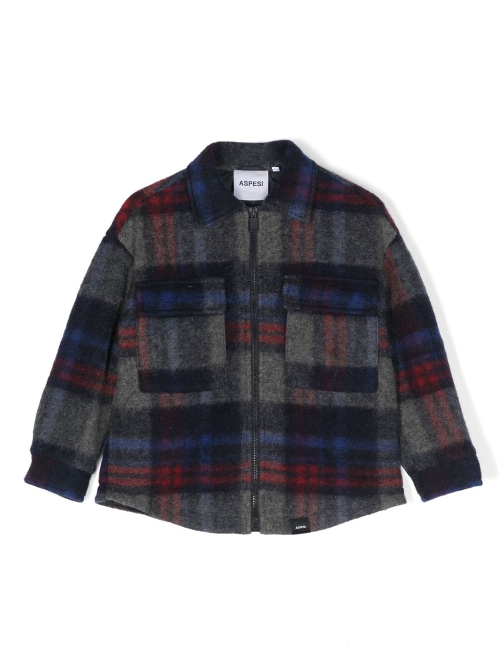 Aspesi Kids check-pattern knitted jacket - Blue von Aspesi Kids