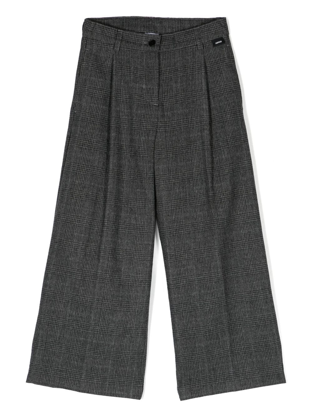 Aspesi Kids checked pleated trousers - Grey von Aspesi Kids