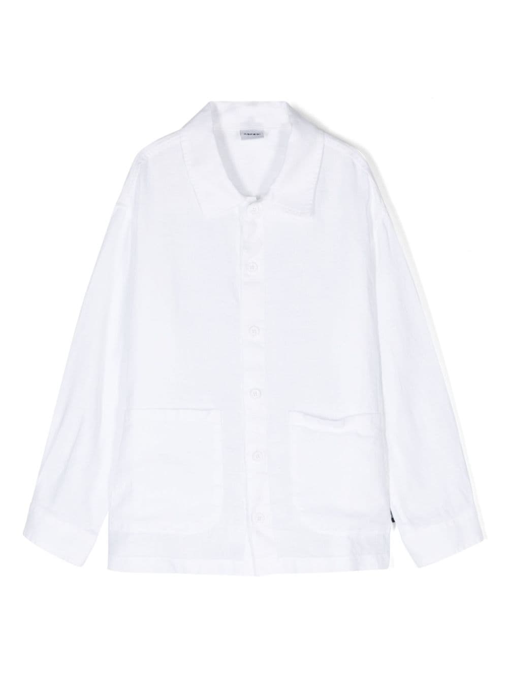 Aspesi Kids classic-collar linen shirt - White von Aspesi Kids