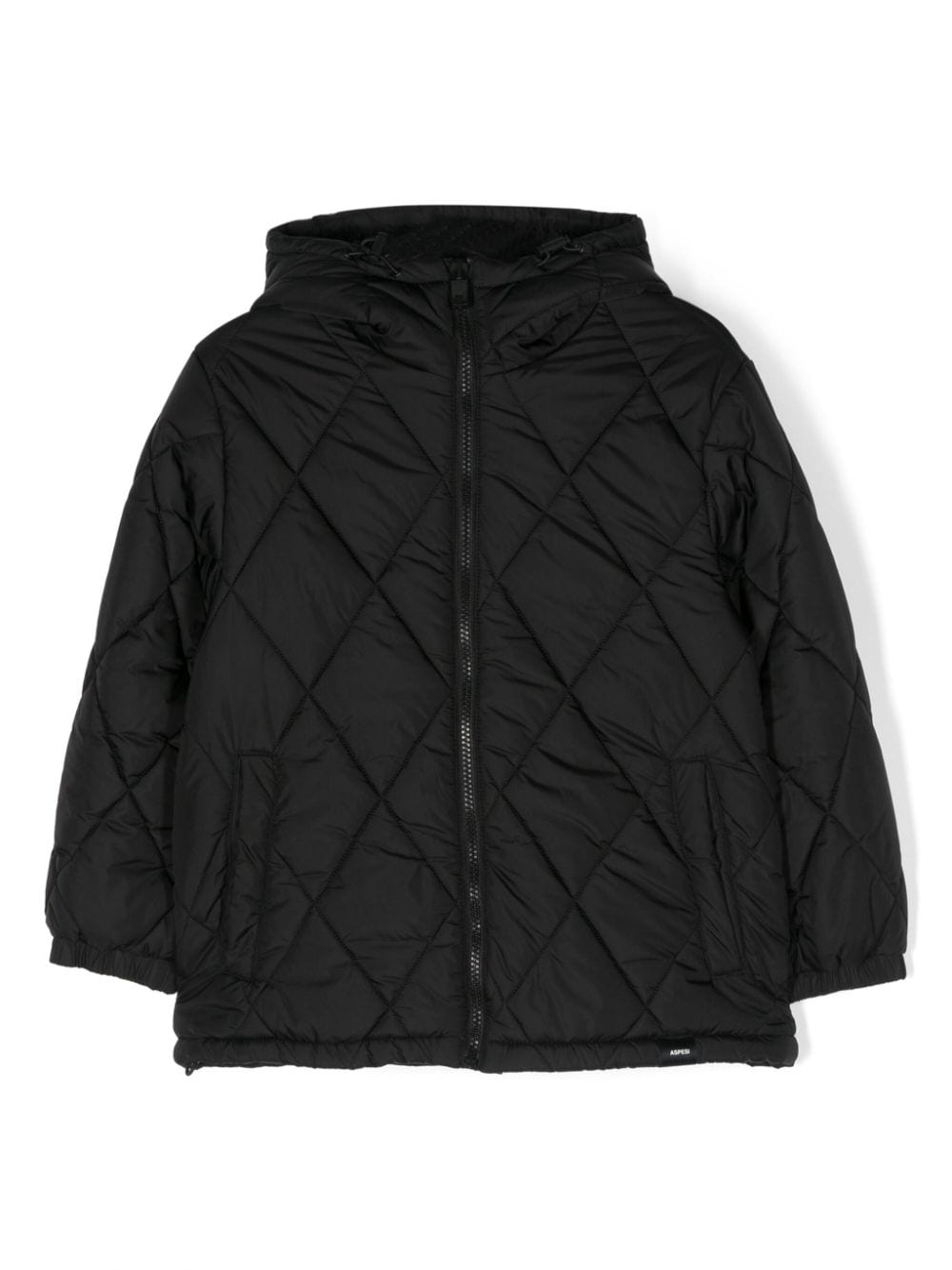 Aspesi Kids diamond-quilted hooded jacket - Black von Aspesi Kids