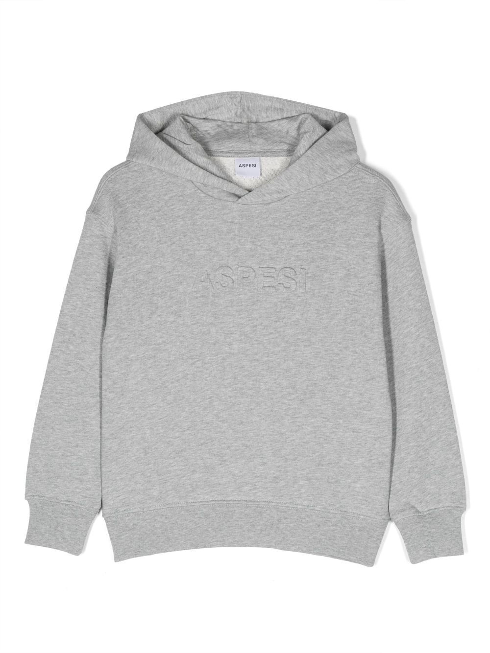 Aspesi Kids logo-embossed cotton hoodie - Grey von Aspesi Kids