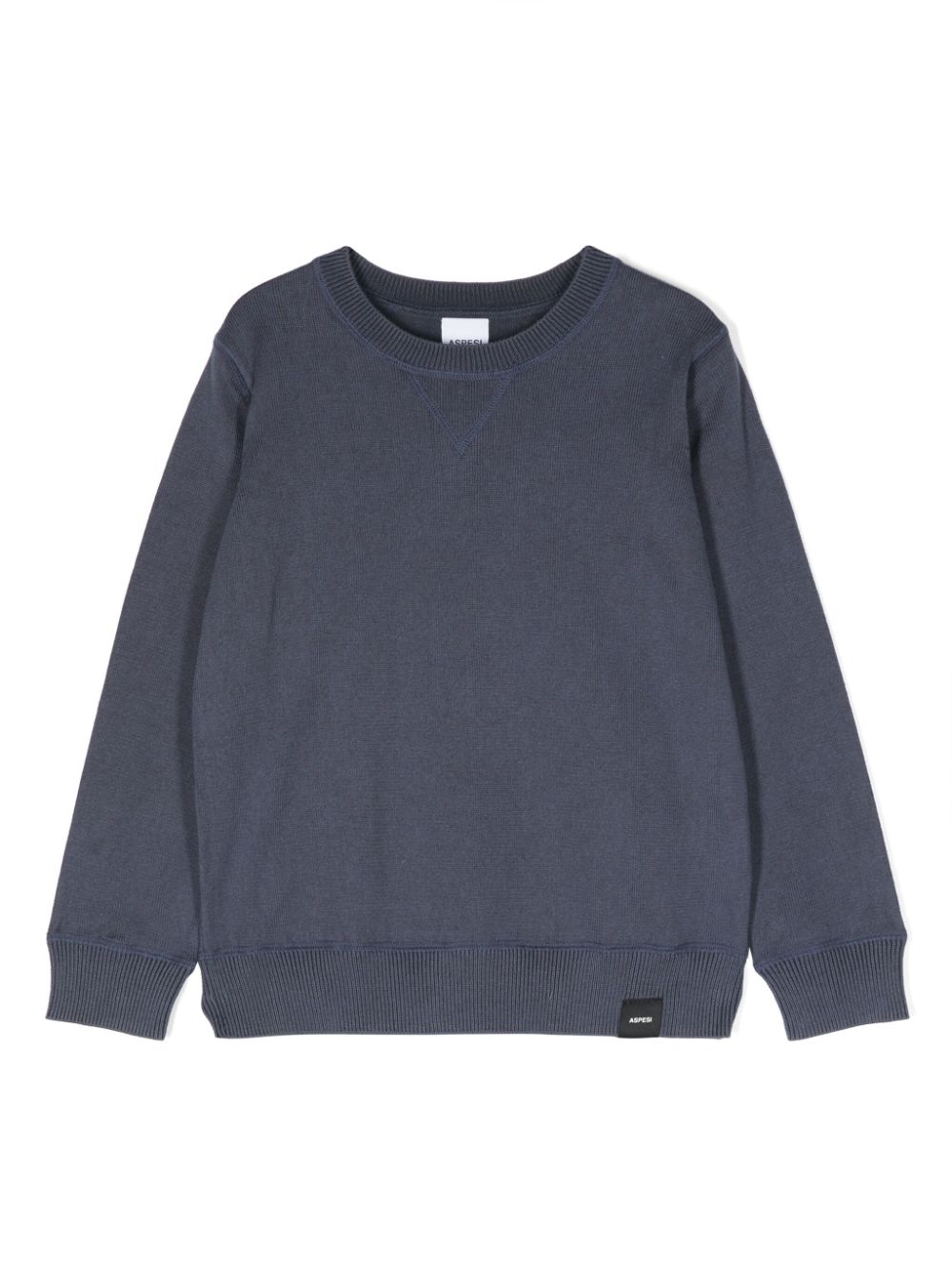 Aspesi Kids logo-tag cotton jumper - Blue von Aspesi Kids