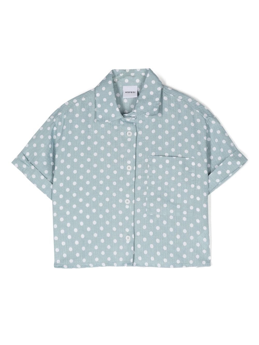 Aspesi Kids polka dot-print cropped shirt - Green von Aspesi Kids