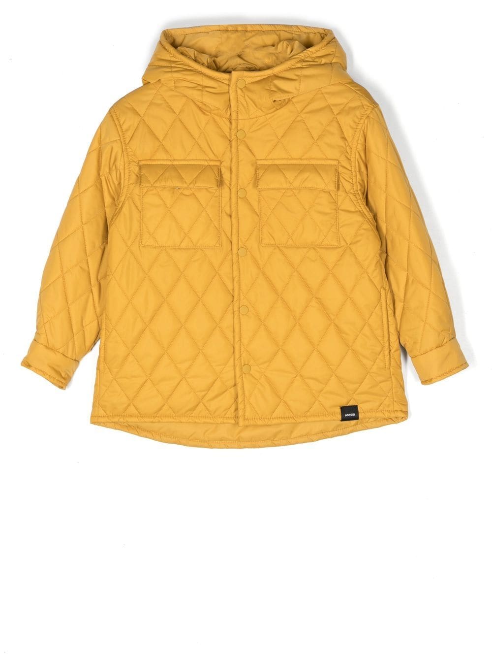 Aspesi Kids quilted hooded jacket - Yellow von Aspesi Kids