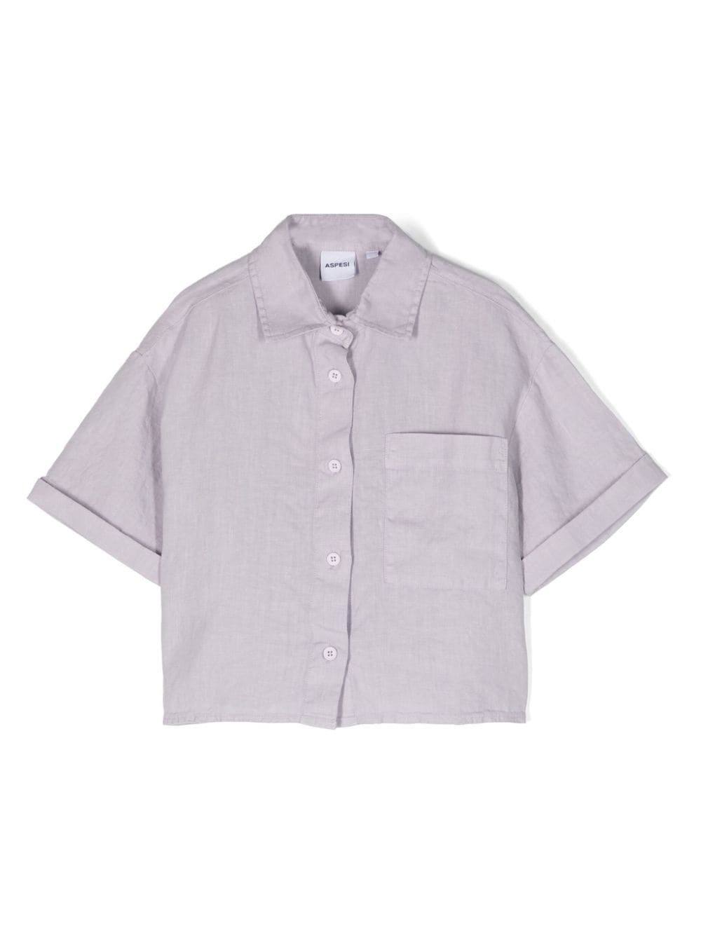 Aspesi Kids short-sleeve linen shirt - Purple von Aspesi Kids