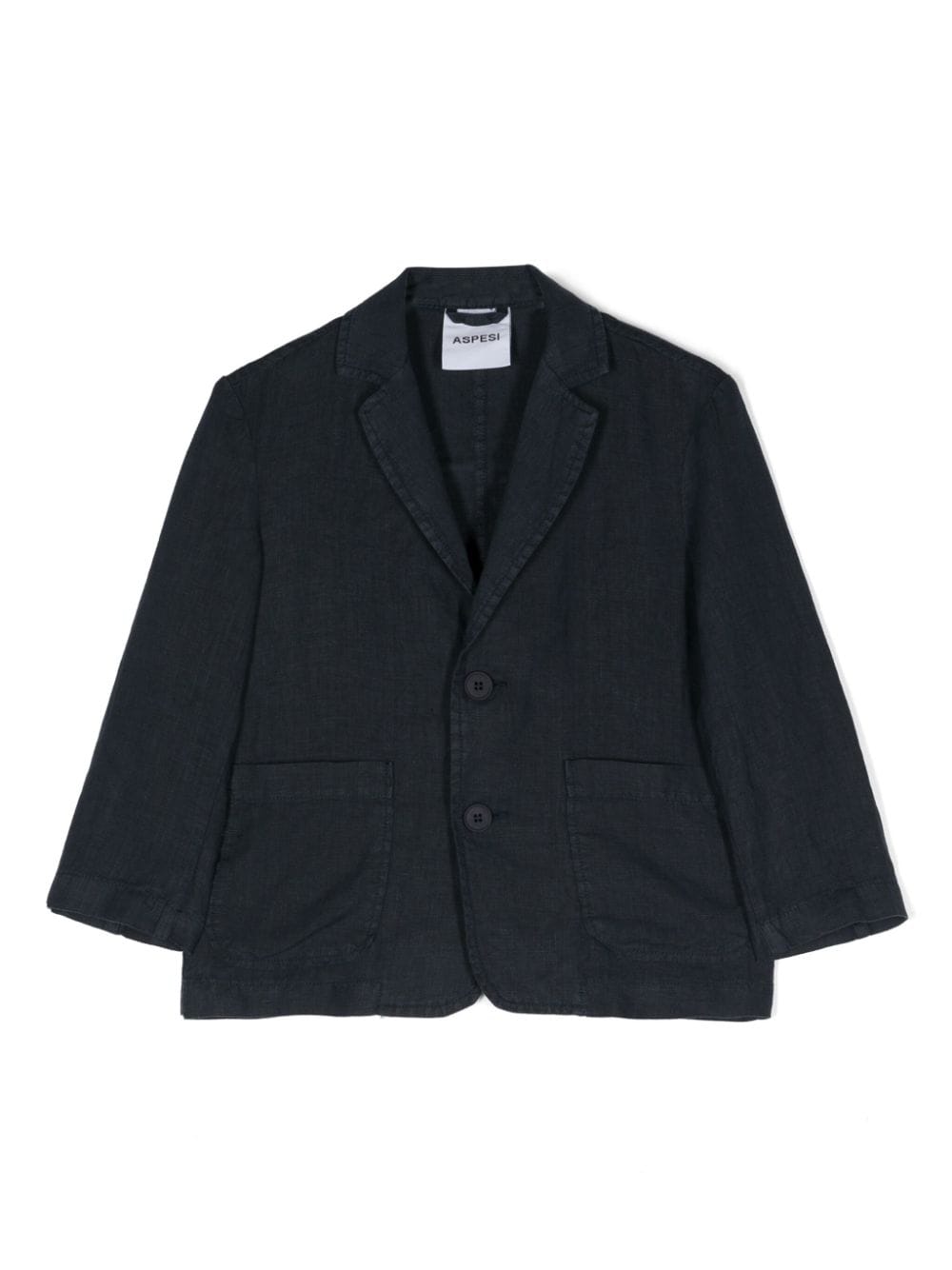 Aspesi Kids single-breasted linen blazer - Blue von Aspesi Kids