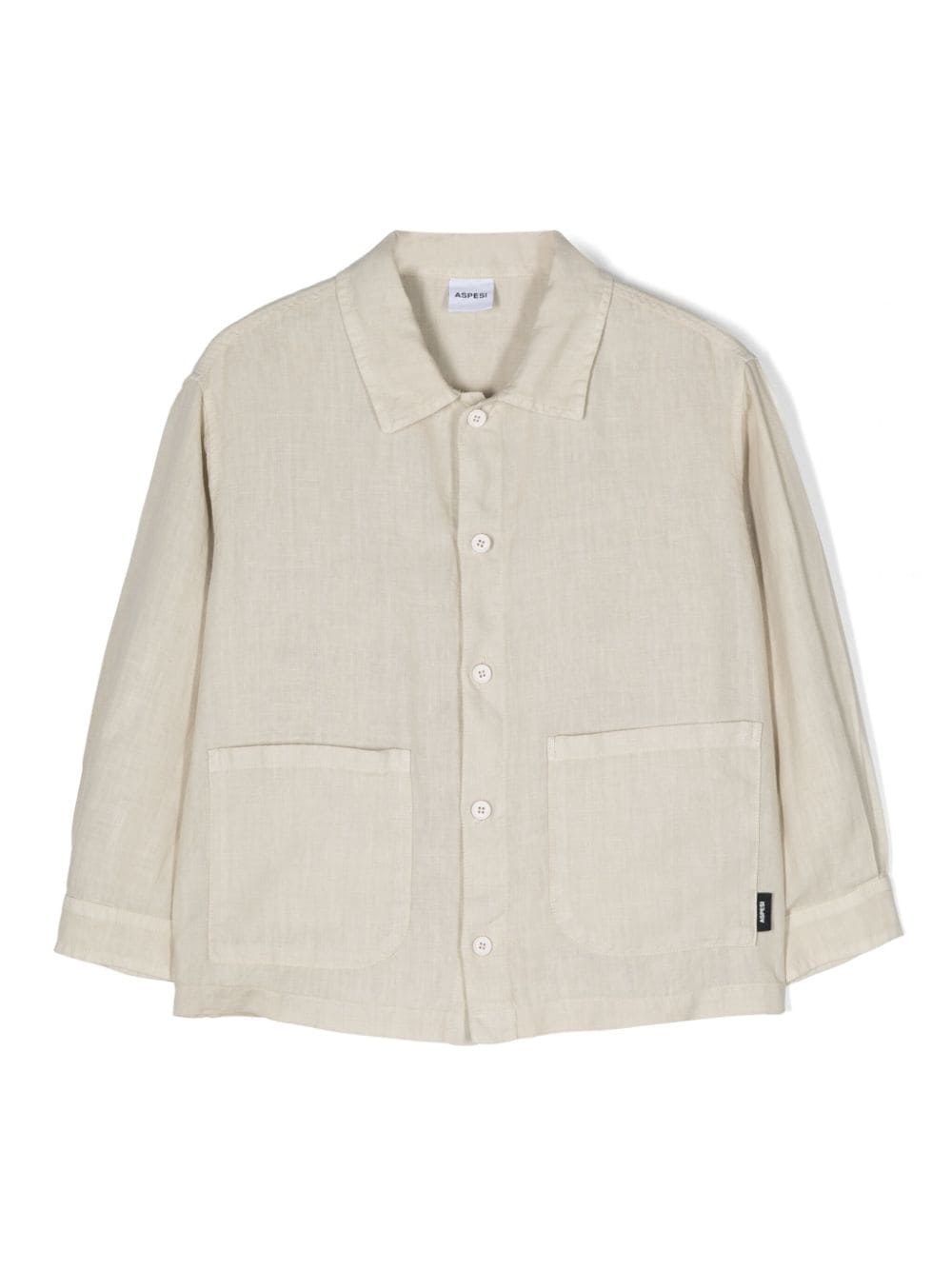 Aspesi Kids slub linen shirt - Neutrals von Aspesi Kids