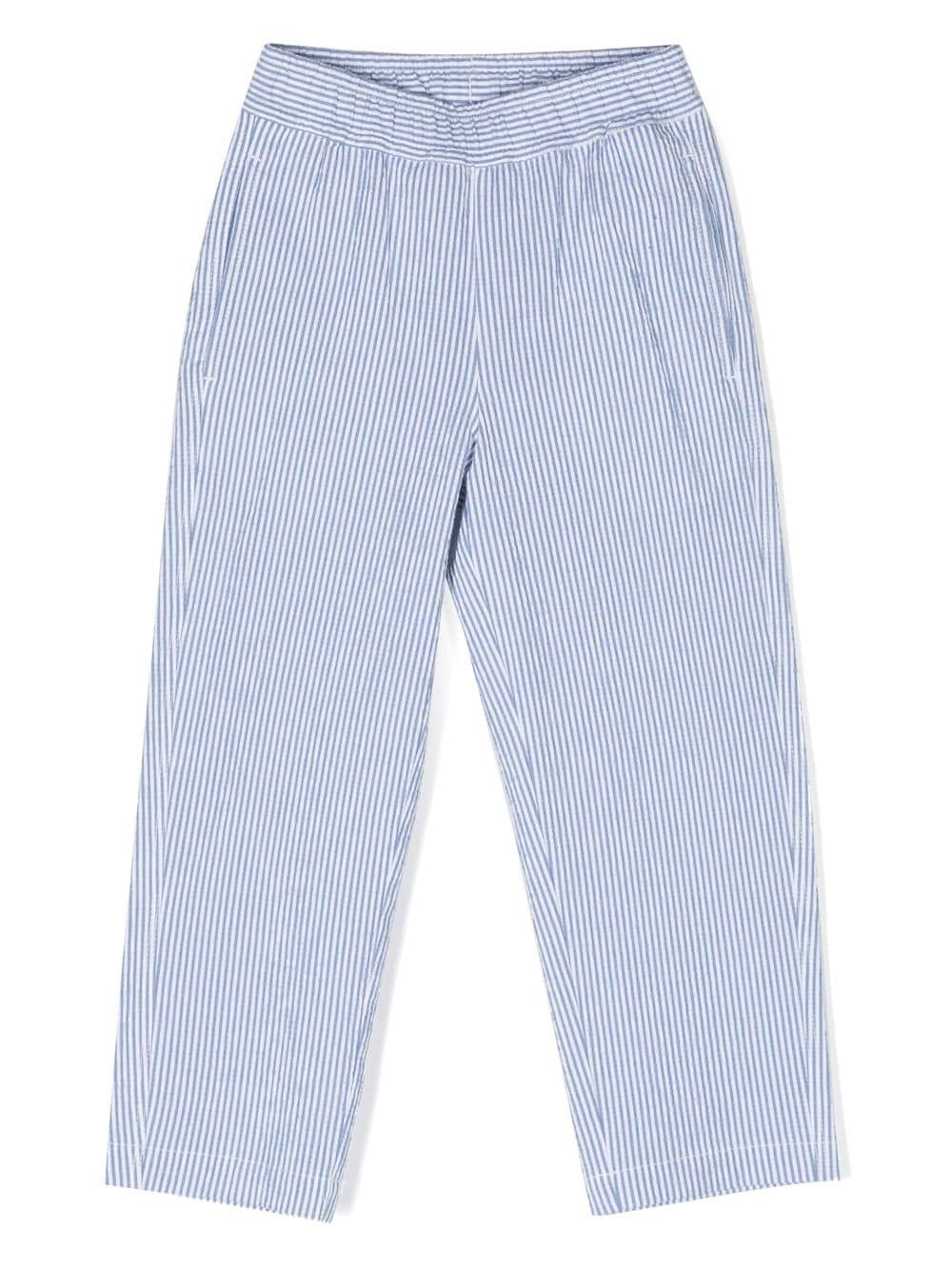 Aspesi Kids striped stretch-cotton trousers - Blue von Aspesi Kids