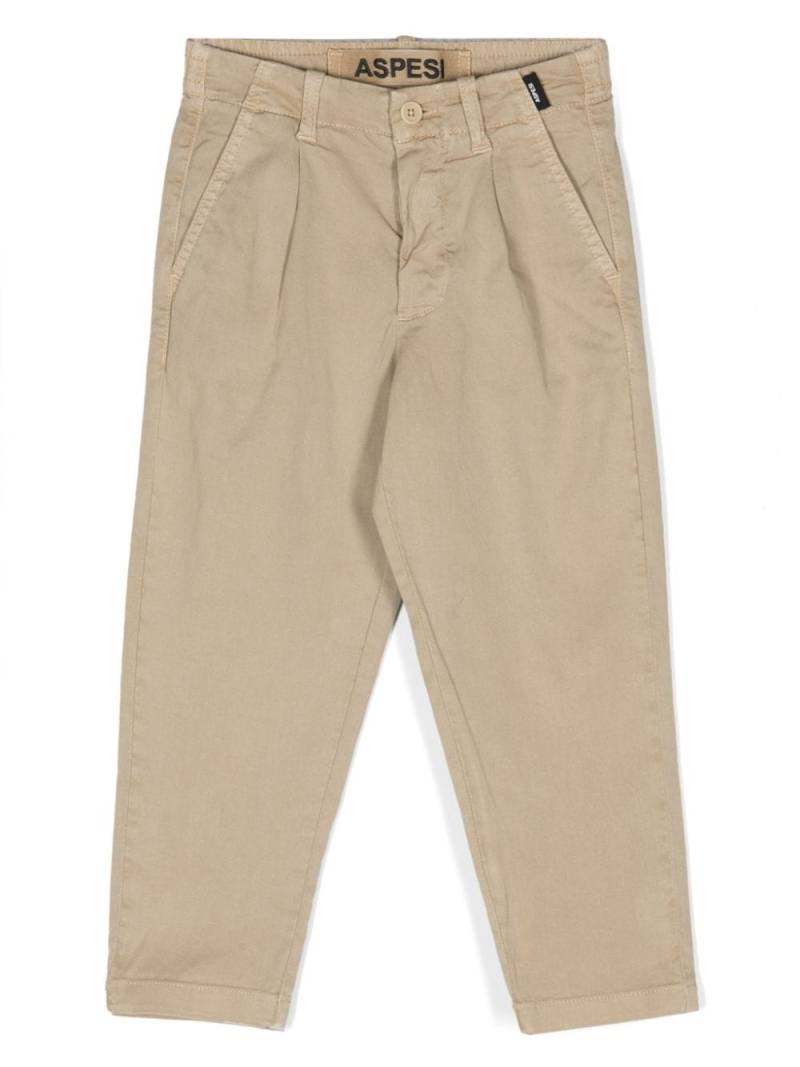 Aspesi Kids tapered-leg cotton trousers - Neutrals von Aspesi Kids