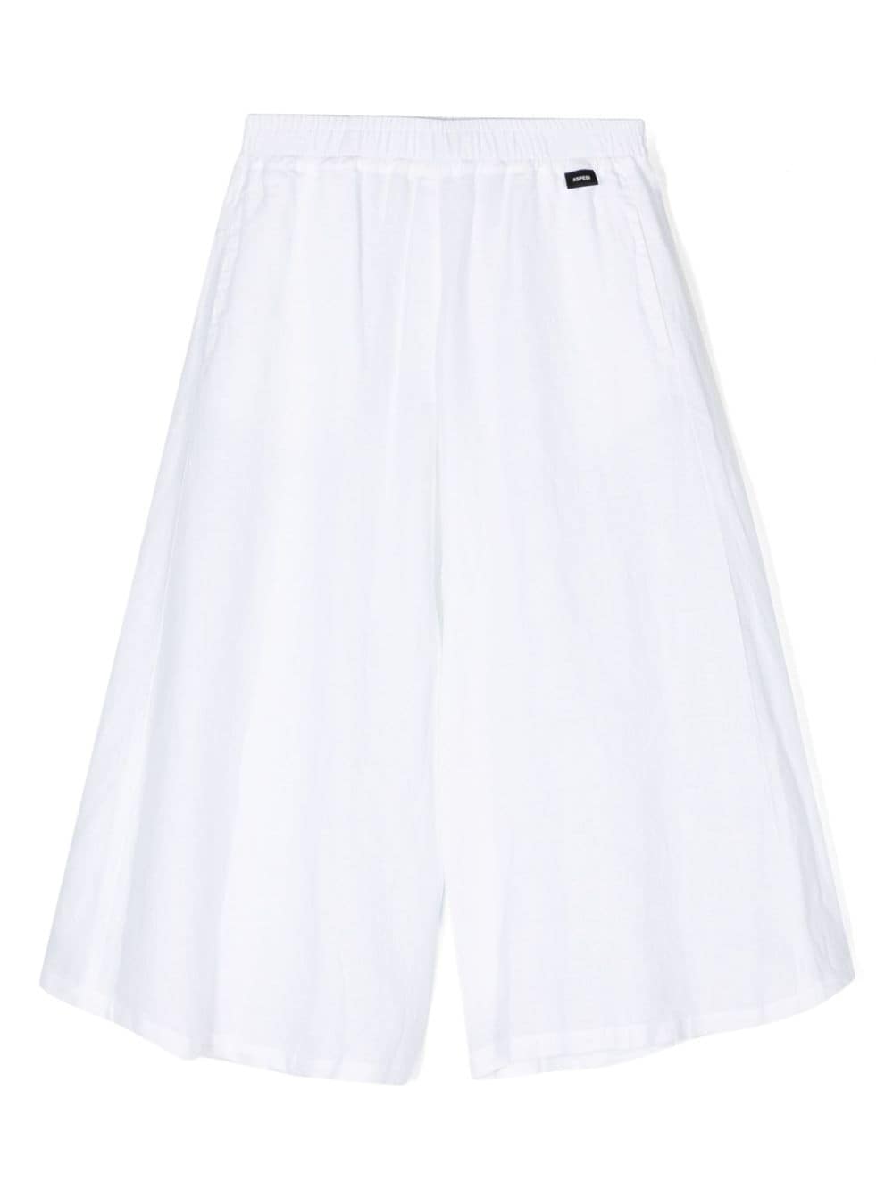 Aspesi Kids wide-leg linen trousers - White von Aspesi Kids