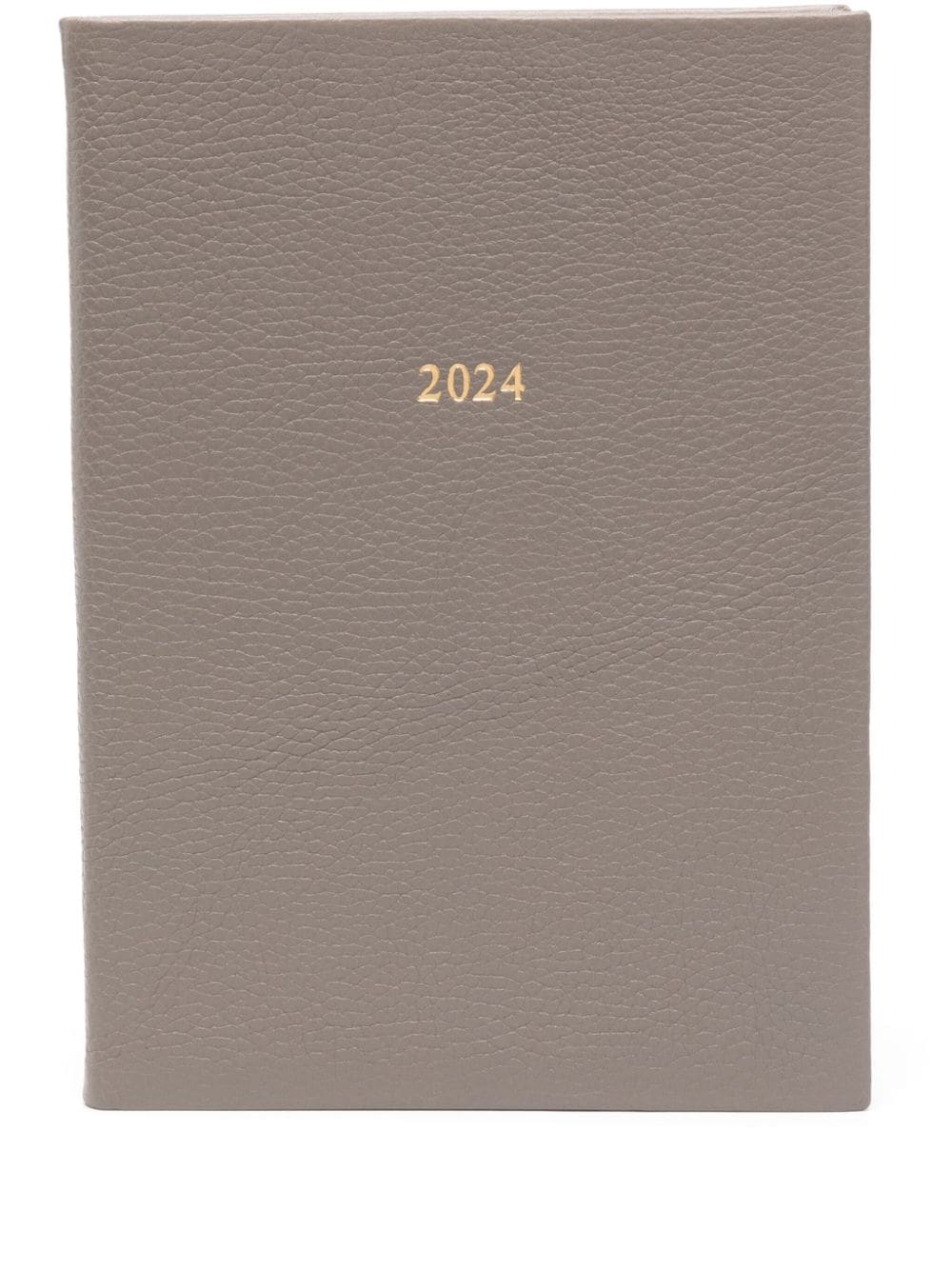 Aspinal Of London 2024 A5-sized pebbled diary - Grey von Aspinal Of London
