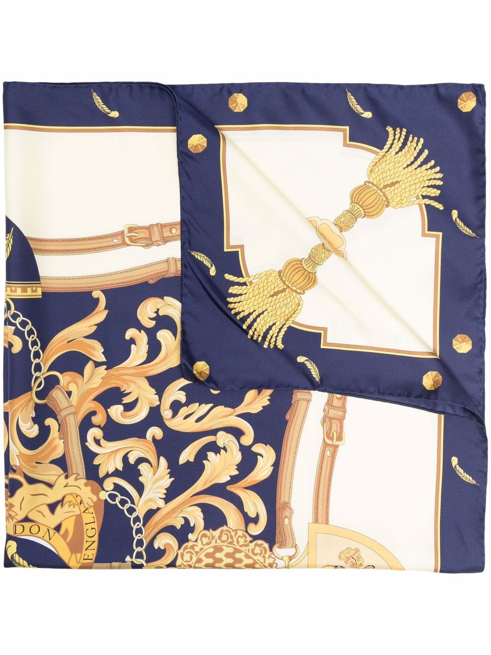 Aspinal Of London Aspinal Signature silk scarf - Blue von Aspinal Of London