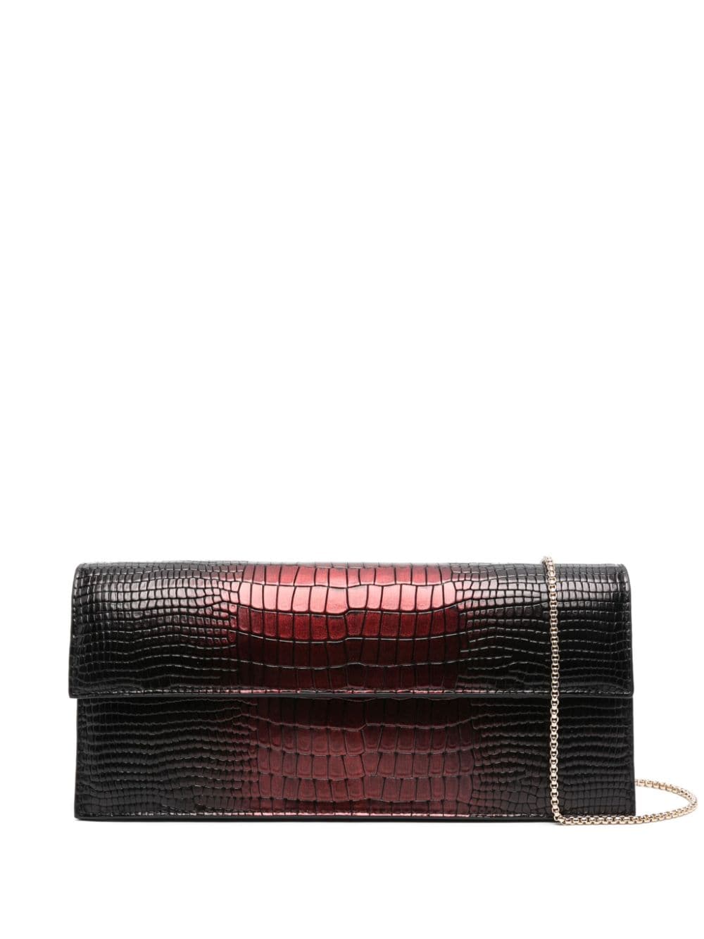 Aspinal Of London Ava embossed crocodile clutch bag - Black von Aspinal Of London