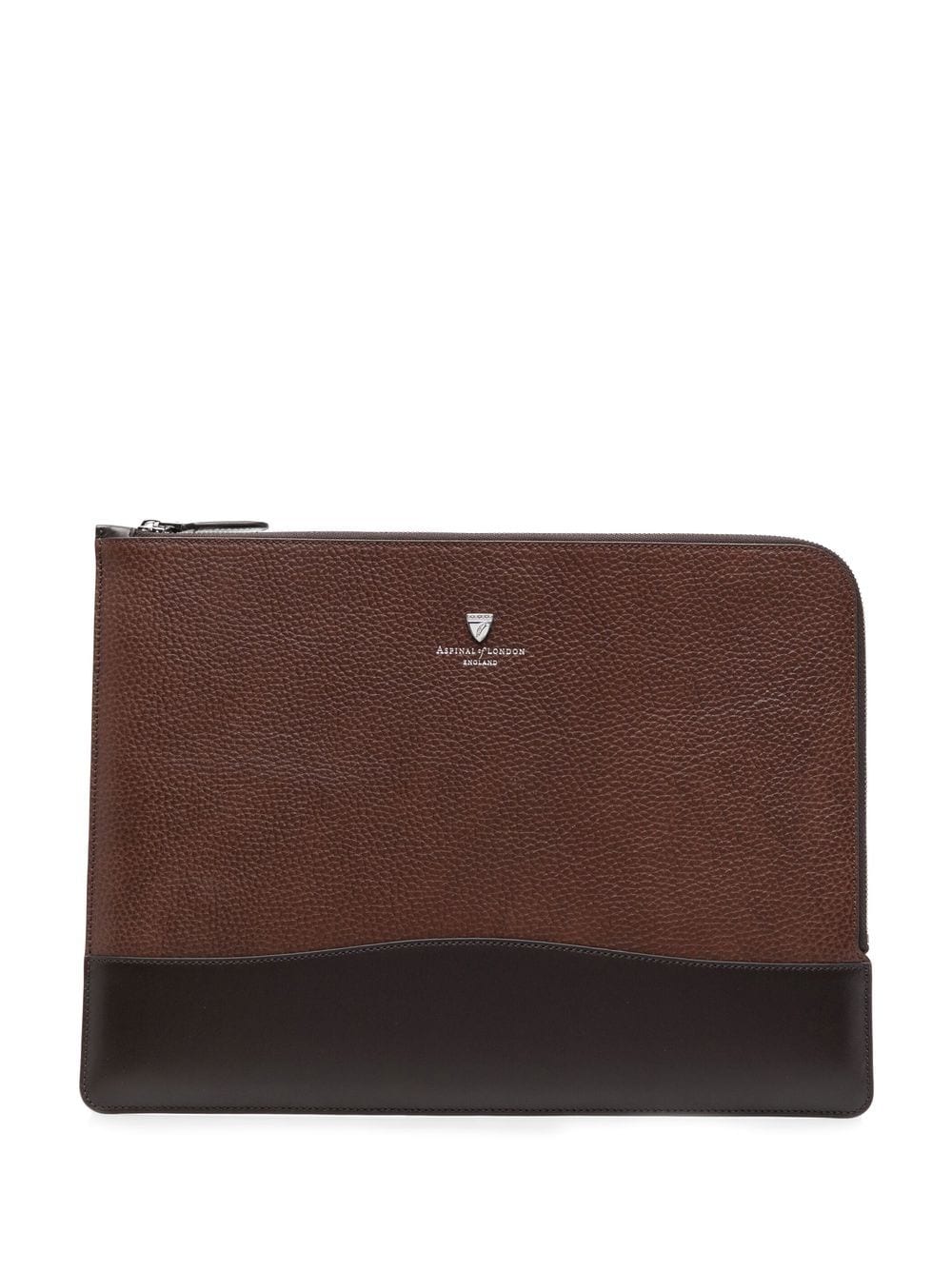 Aspinal Of London City Tech leather laptop bag - Brown von Aspinal Of London