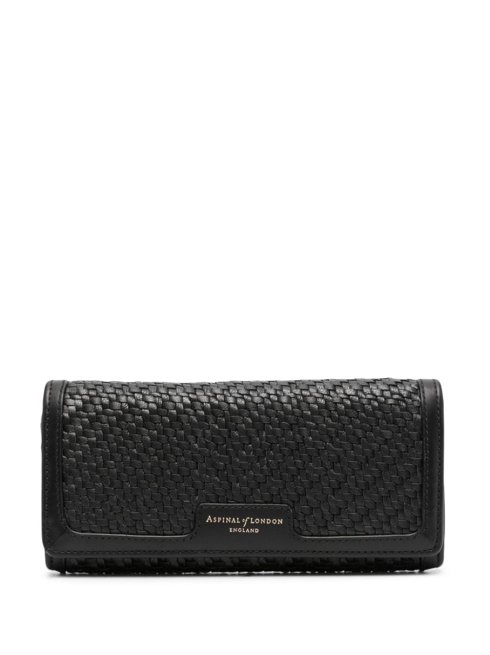 Aspinal Of London London Purse interwoven-leather wallet - Black von Aspinal Of London