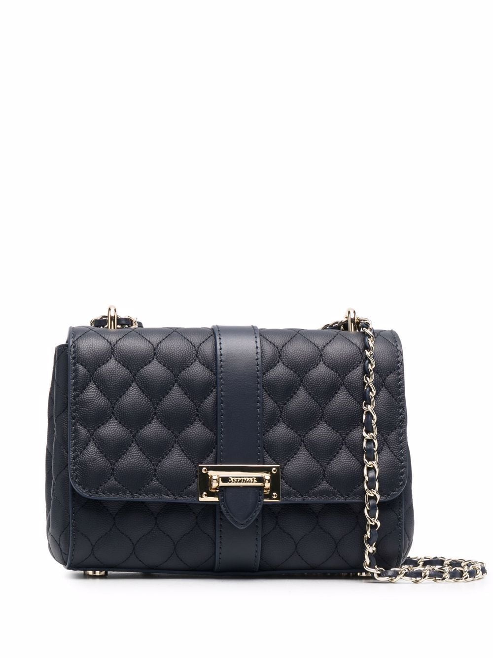 Aspinal Of London Lottie quilted leather bag - Blue von Aspinal Of London