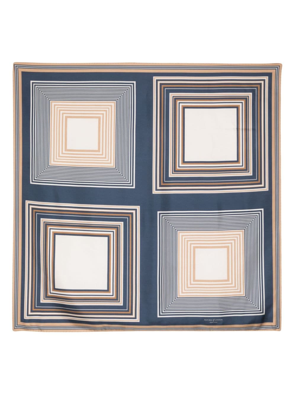 Aspinal Of London Mirrored Square silk scarf - Blue von Aspinal Of London