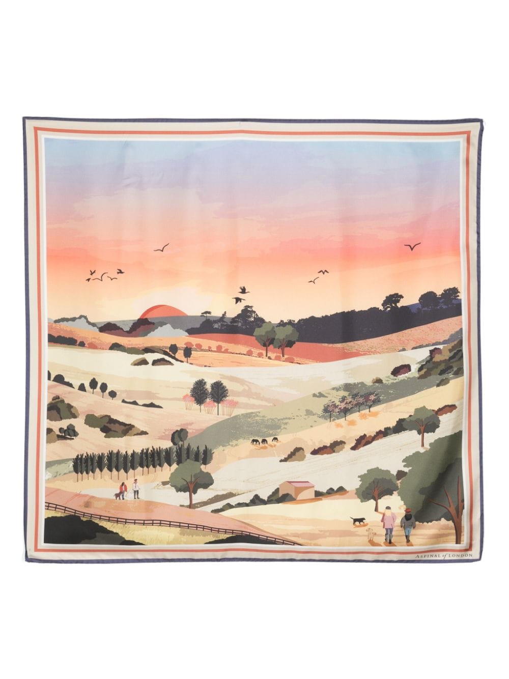 Aspinal Of London South Downs silk scarf - Orange von Aspinal Of London