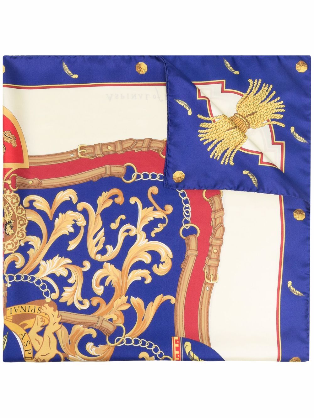 Aspinal Of London baroque-pattern print scarf - Blue von Aspinal Of London