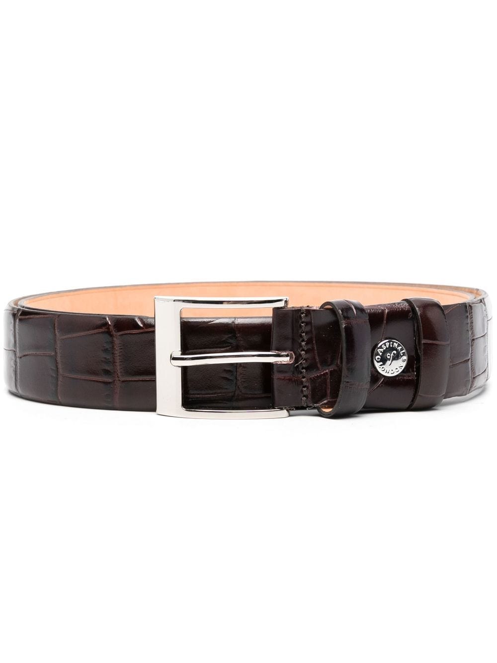 Aspinal Of London crocodille-effect embossed belt - Brown von Aspinal Of London