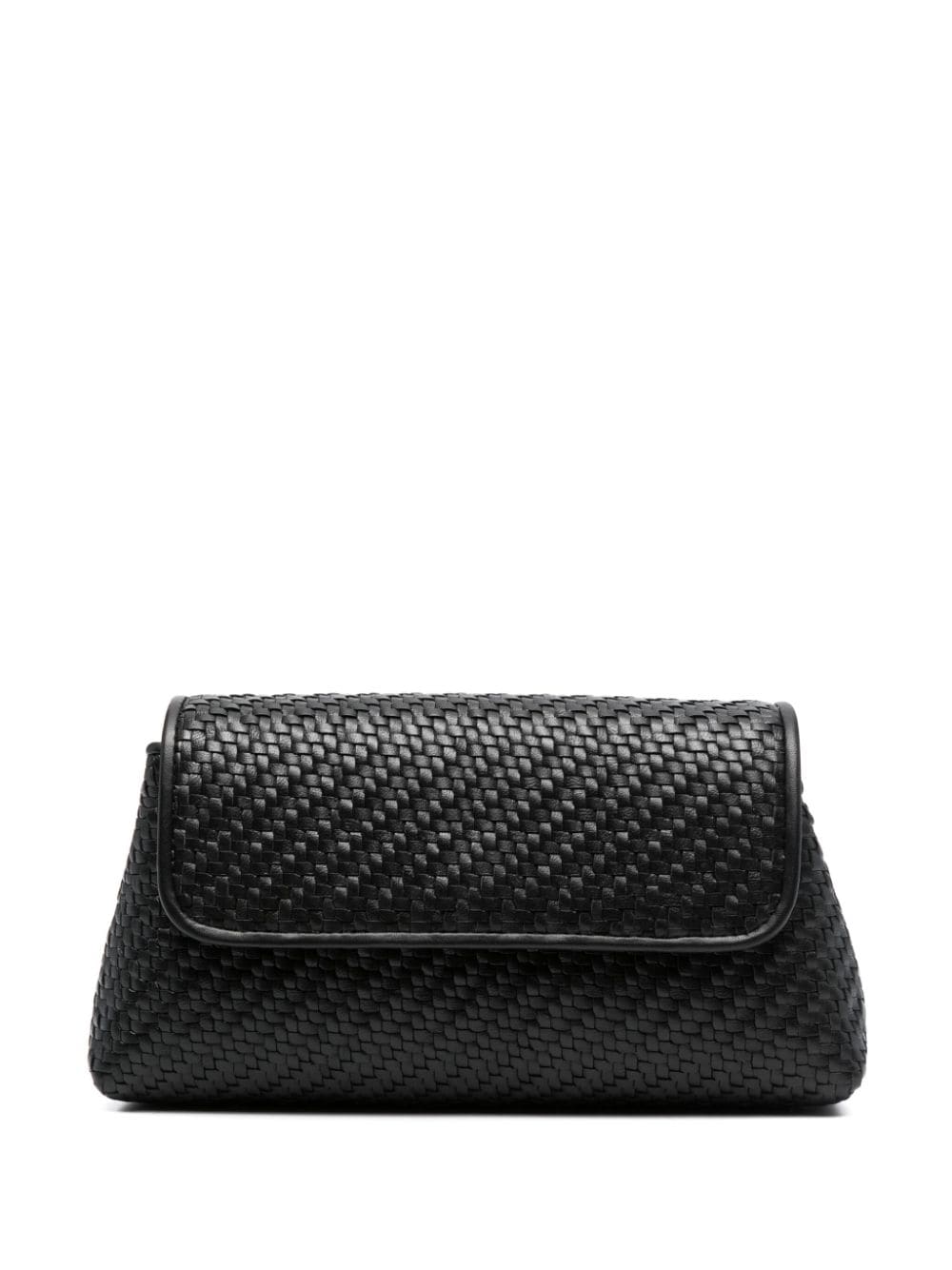 Aspinal Of London diagonal-weave leather clutch bag - Black von Aspinal Of London