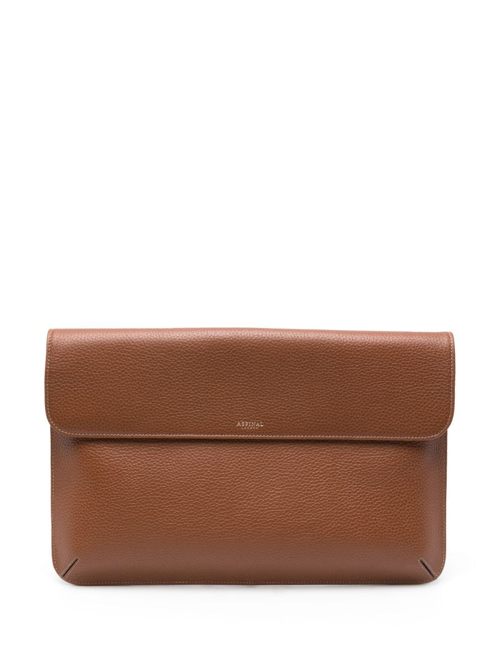 Aspinal Of London pebbled leather laptop bag - Brown von Aspinal Of London