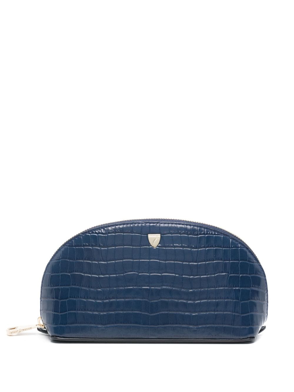 Aspinal Of London small croc-embossed make-up bag - Blue von Aspinal Of London
