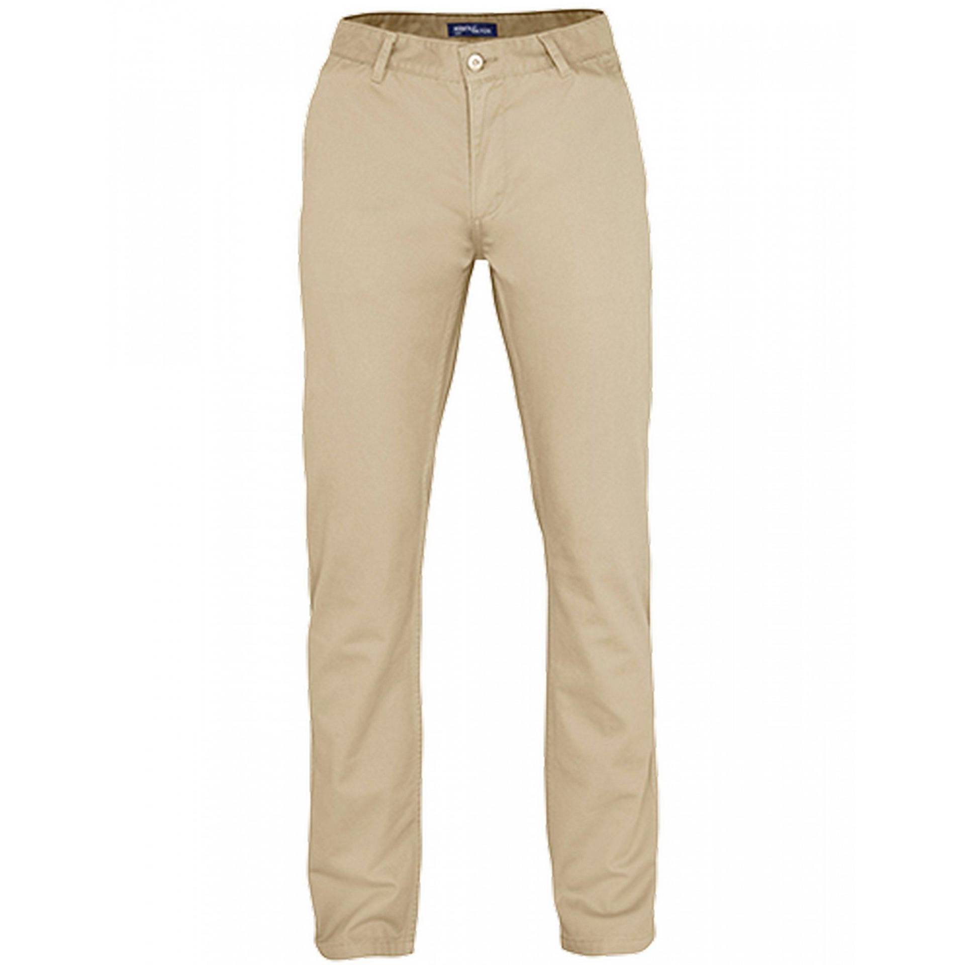 Klassik Hose Chinos Herren Beige M von Asquith & Fox