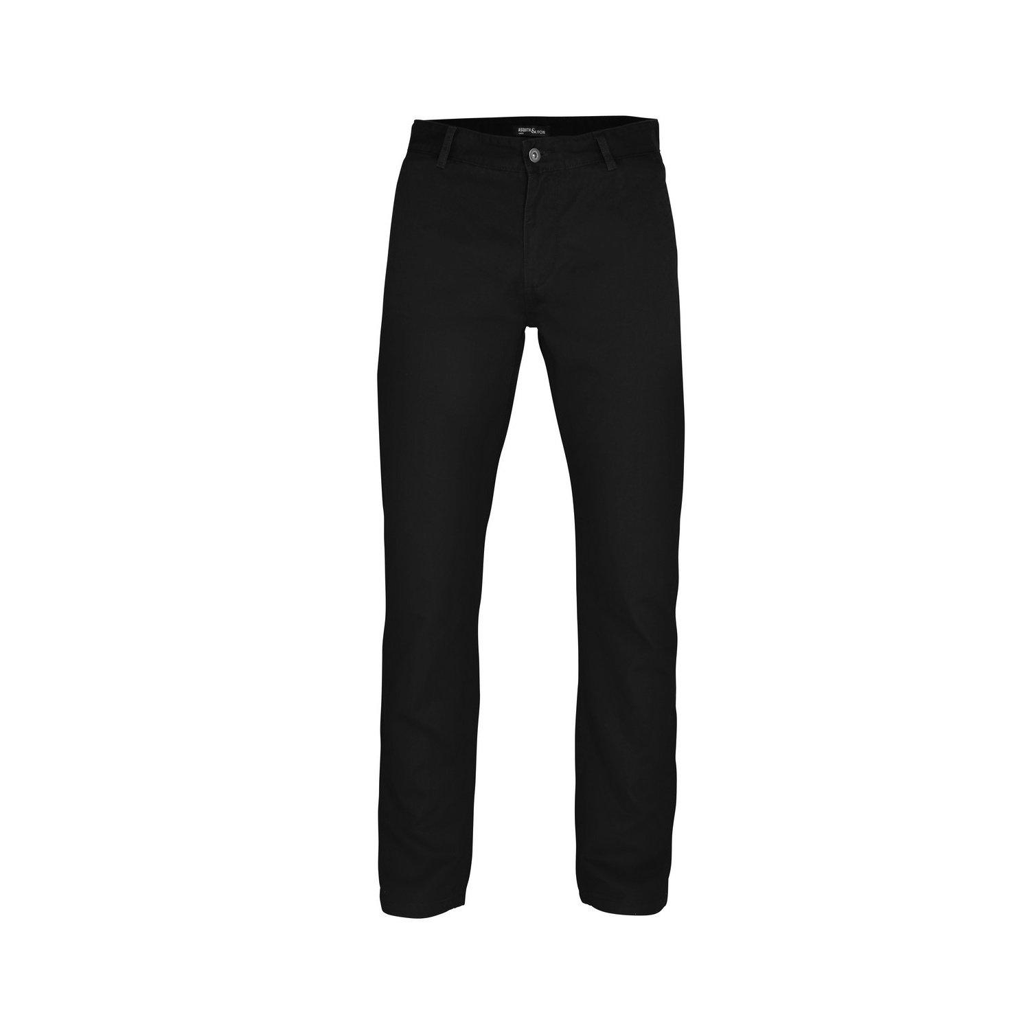 Klassik Hose Chinos Herren Schwarz XL von Asquith & Fox