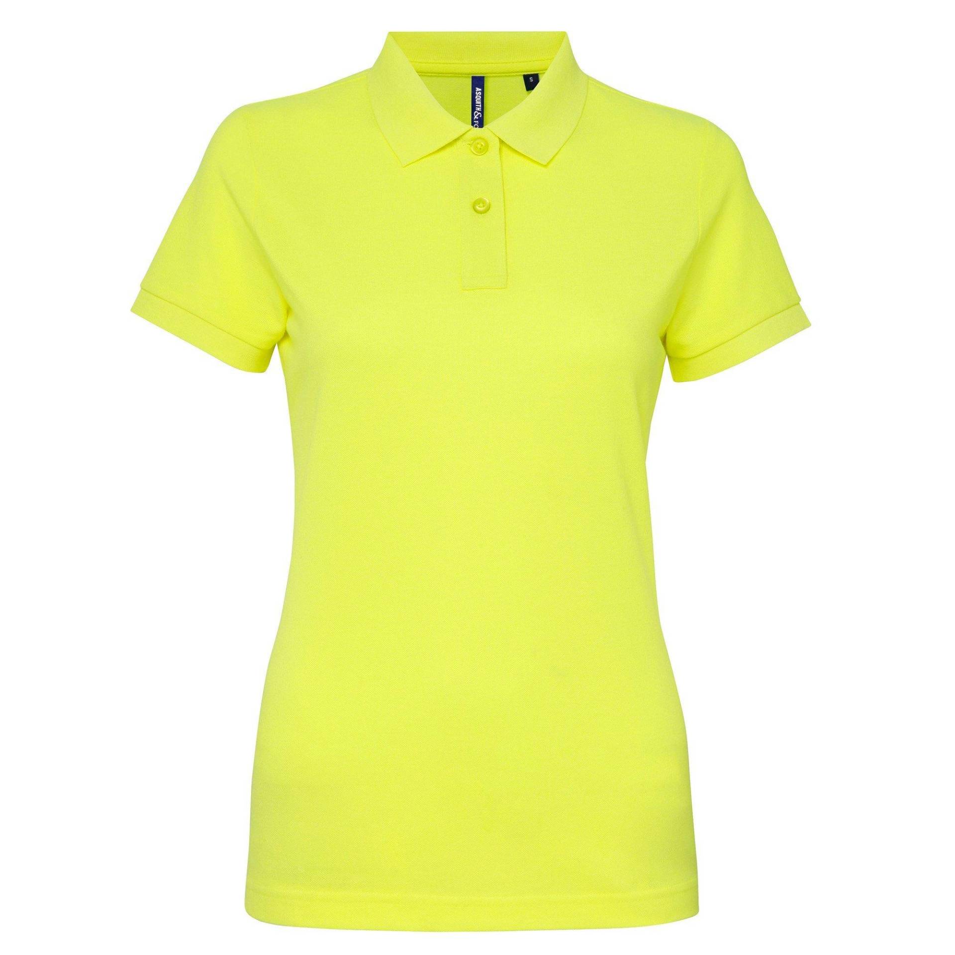 Kurzarm Performance Blend Polo Shirt Damen Gelb M von Asquith & Fox