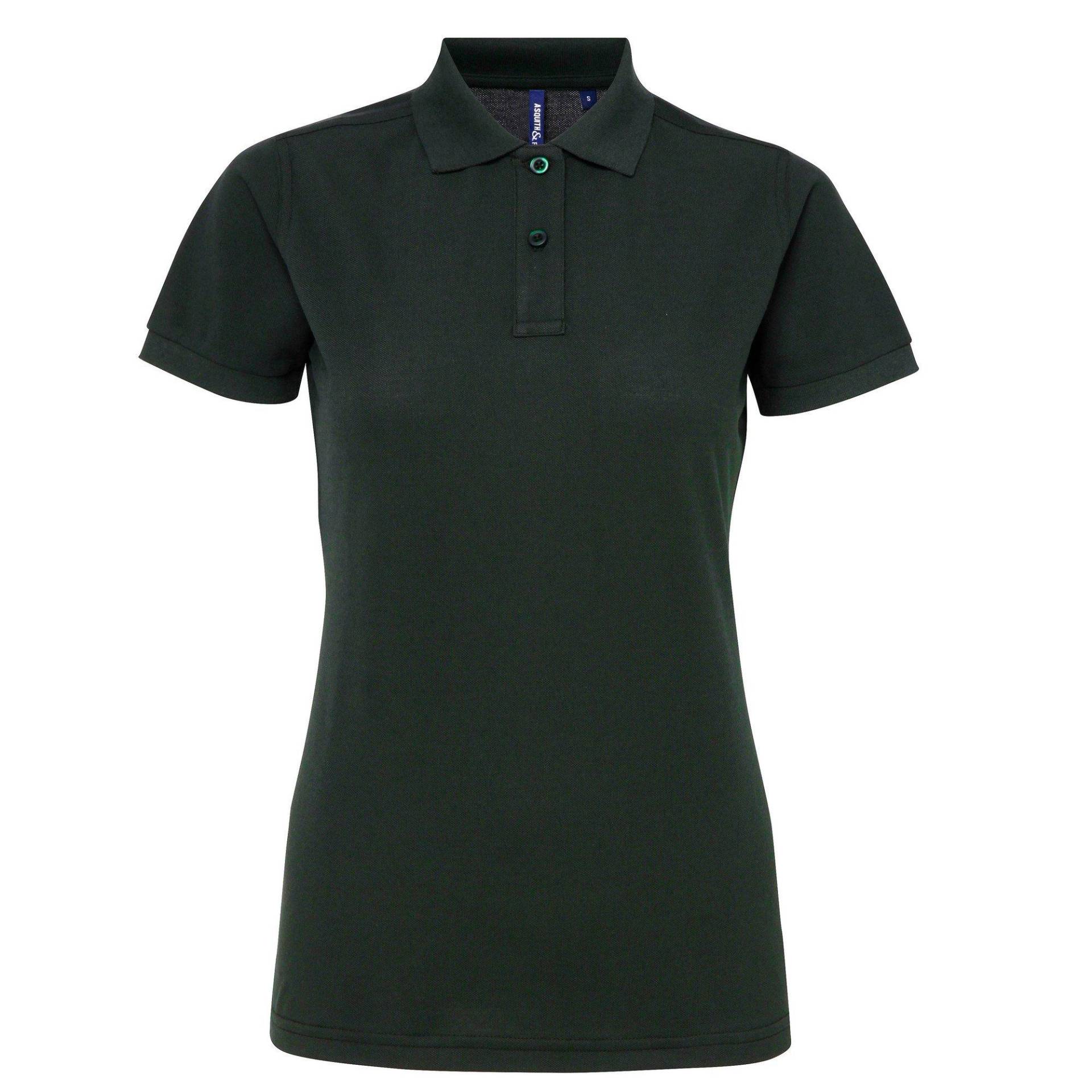 Kurzarm Performance Blend Polo Shirt Damen Dunkelgrün M von Asquith & Fox