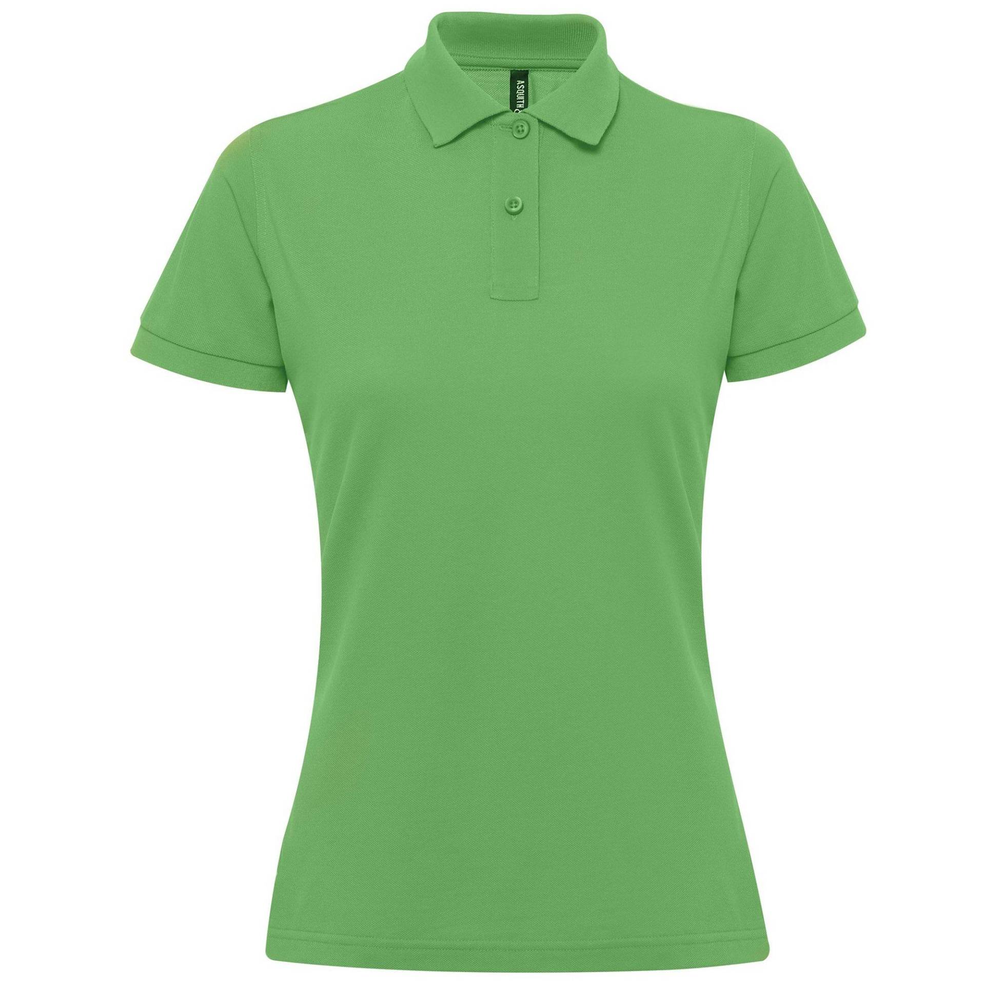 Kurzarm Performance Blend Polo Shirt Damen Grün S von Asquith & Fox