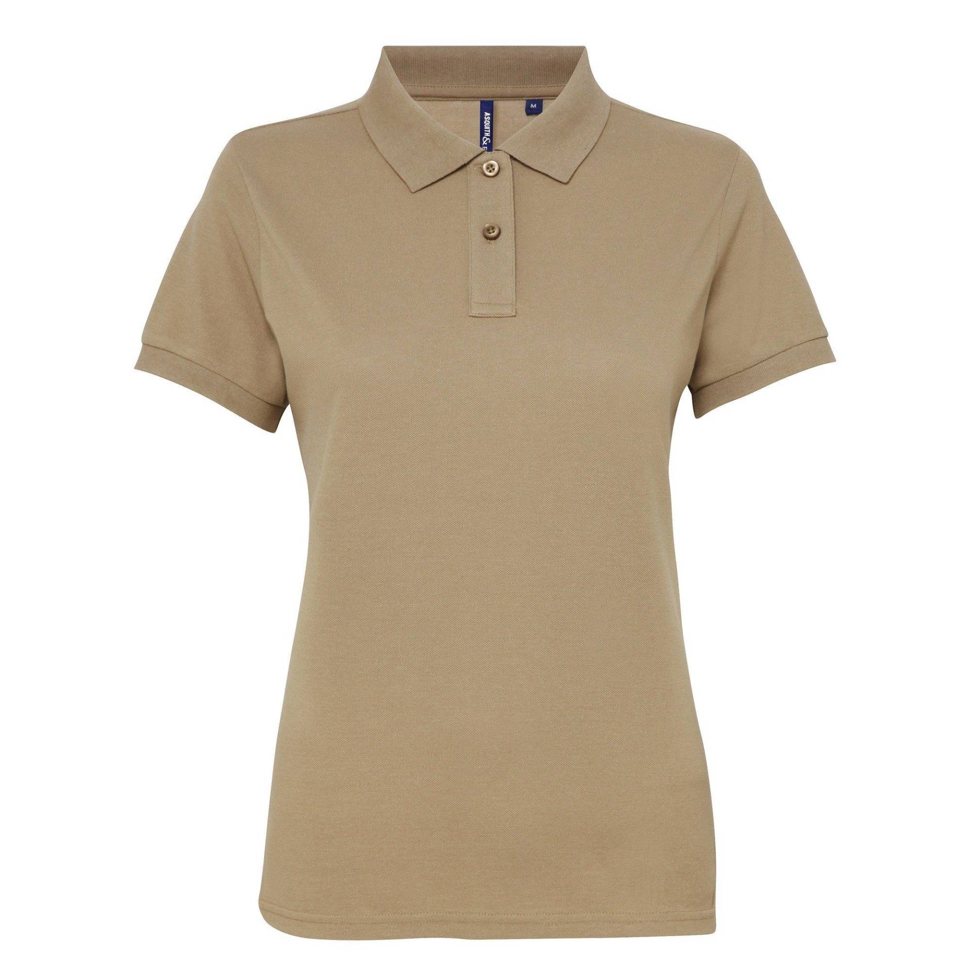 Kurzarm Performance Blend Polo Shirt Damen Khaki S von Asquith & Fox