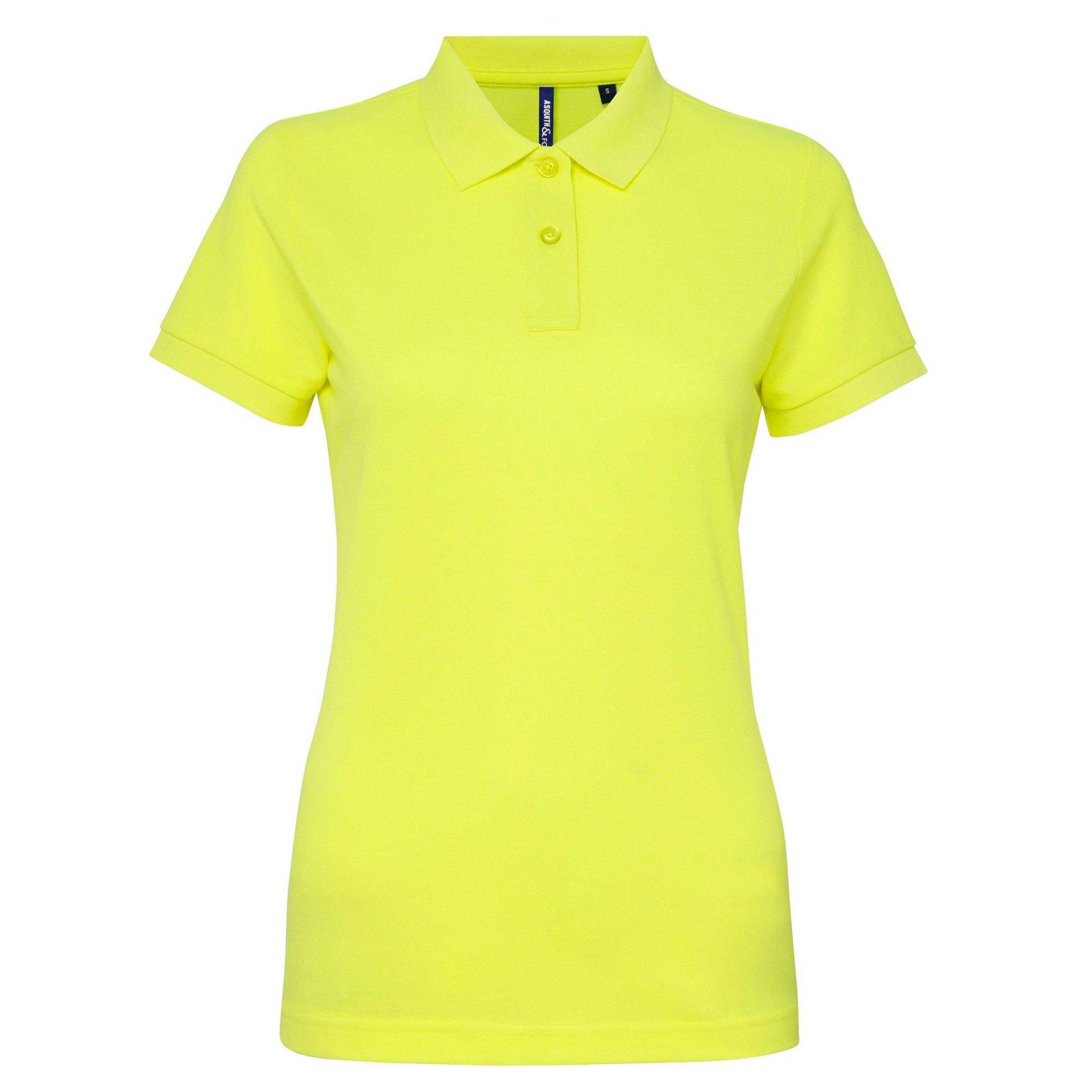 Kurzarm Performance Blend Polo Shirt Damen Gelb S von Asquith & Fox