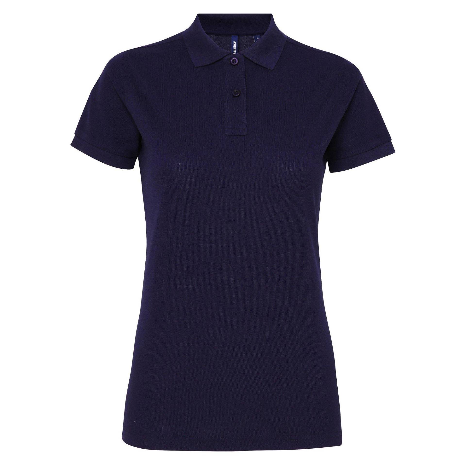 Kurzarm Performance Blend Polo Shirt Damen Marine XL von Asquith & Fox