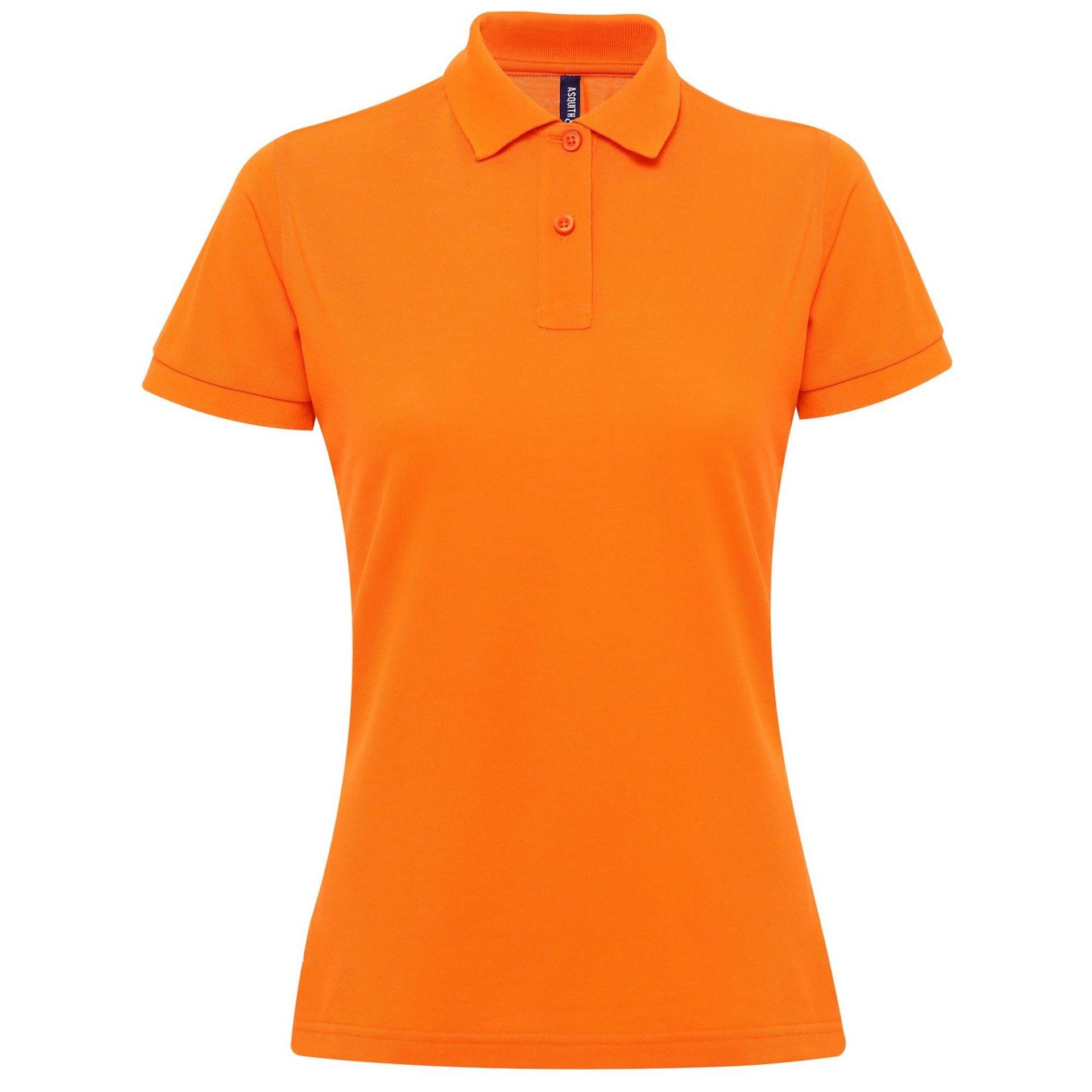 Kurzarm Performance Blend Polo Shirt Damen Orange XL von Asquith & Fox
