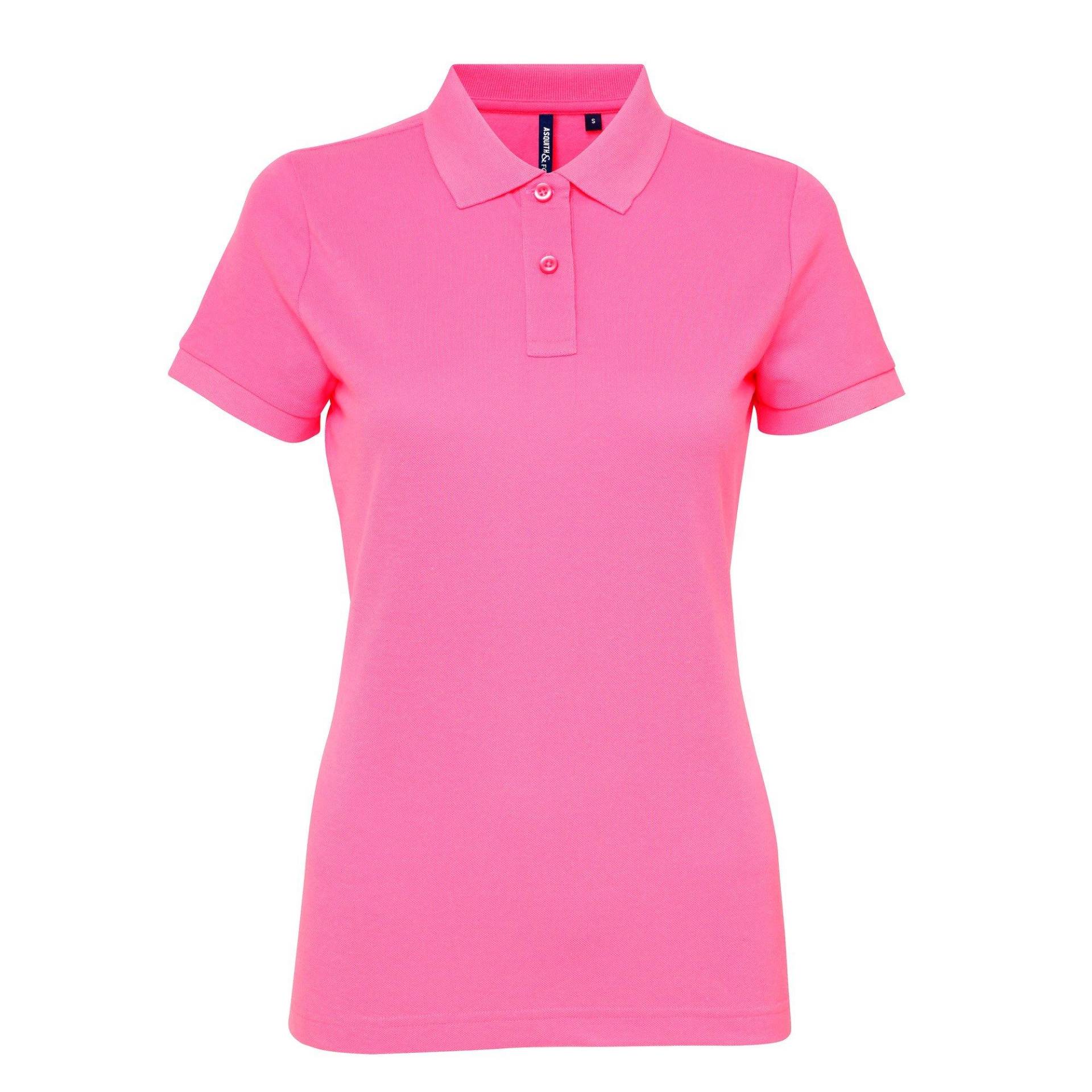 Kurzarm Performance Blend Polo Shirt Damen Pink XXL von Asquith & Fox