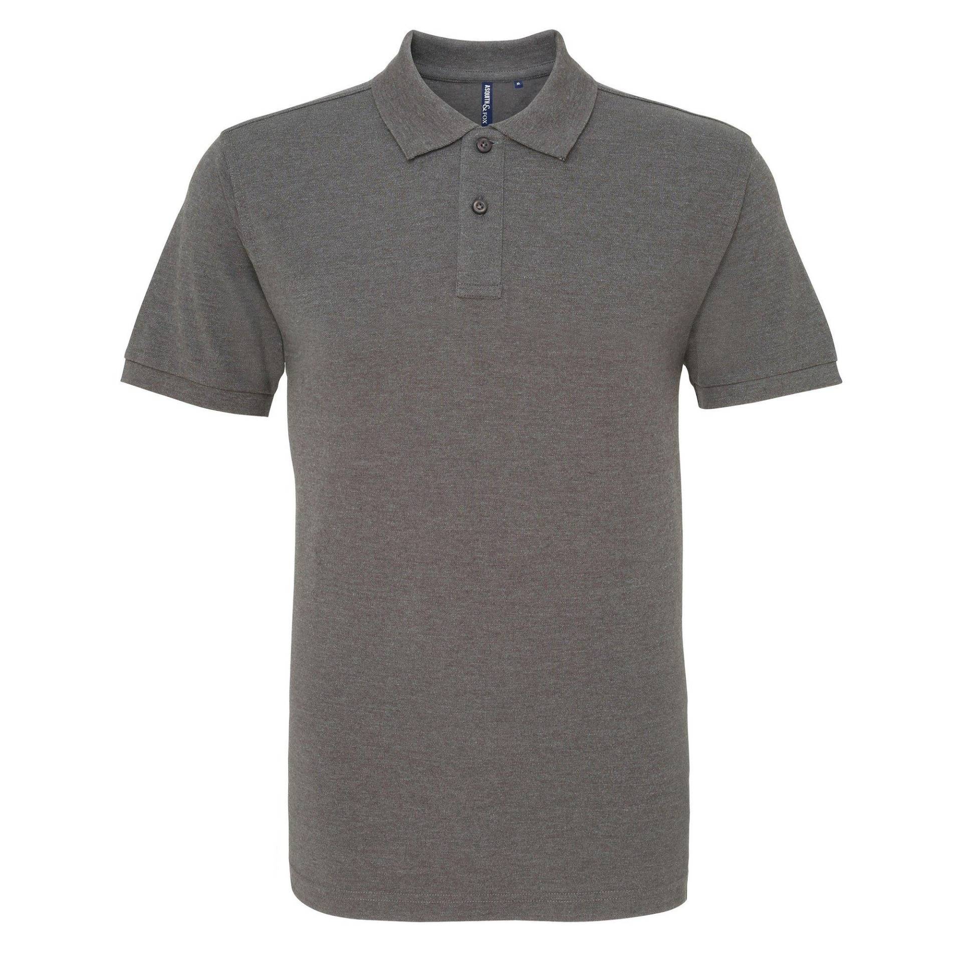 Poloshirt, Kurzarm Herren Charcoal Black L von Asquith & Fox