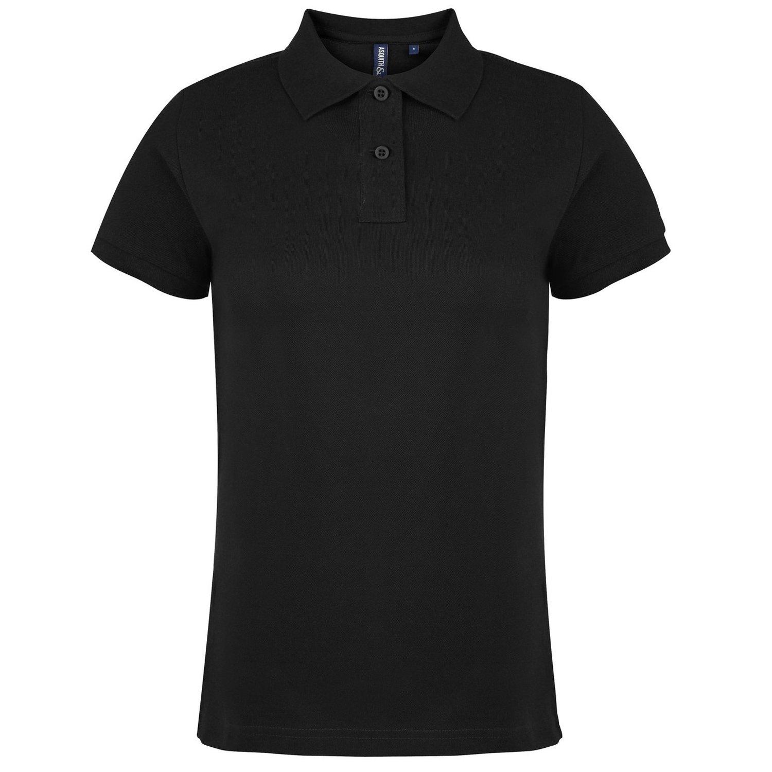 Poloshirt, Kurzarm Damen Schwarz L von Asquith & Fox